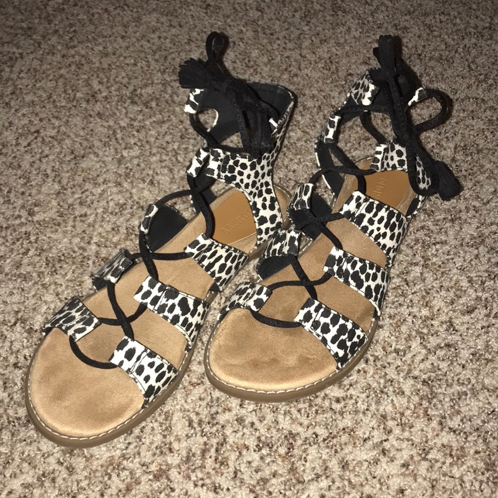 leopard gladiator sandals
